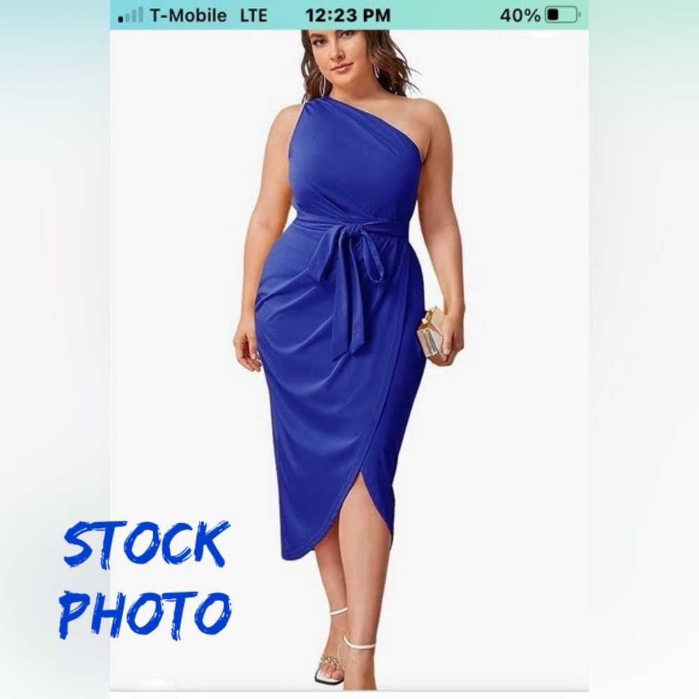 Beautiful Royal Blue One Shoulder Dress NWT